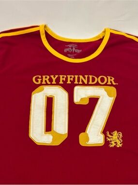 Harry Potter Gryffindor 07 Jersey Ringer T-Shirt Maroon Gold Universal ~Mens 2XL
